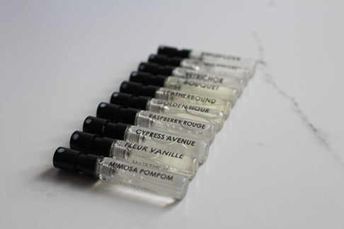 Ten vials in a row.