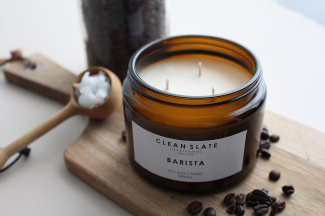Barista - Espresso + Coconut Amber Candle 500ml by Clean Slate