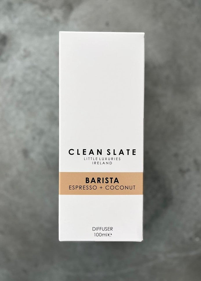 Barista diffuser with espresso and coconut scent box.