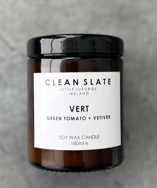 Vert Green Tomato + Vetiver Amber Candle.