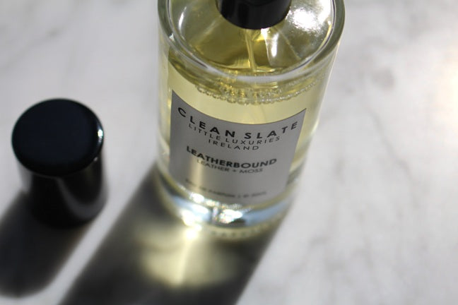 Close-up of Leatherbound Eau De Parfum 50ML bottle.