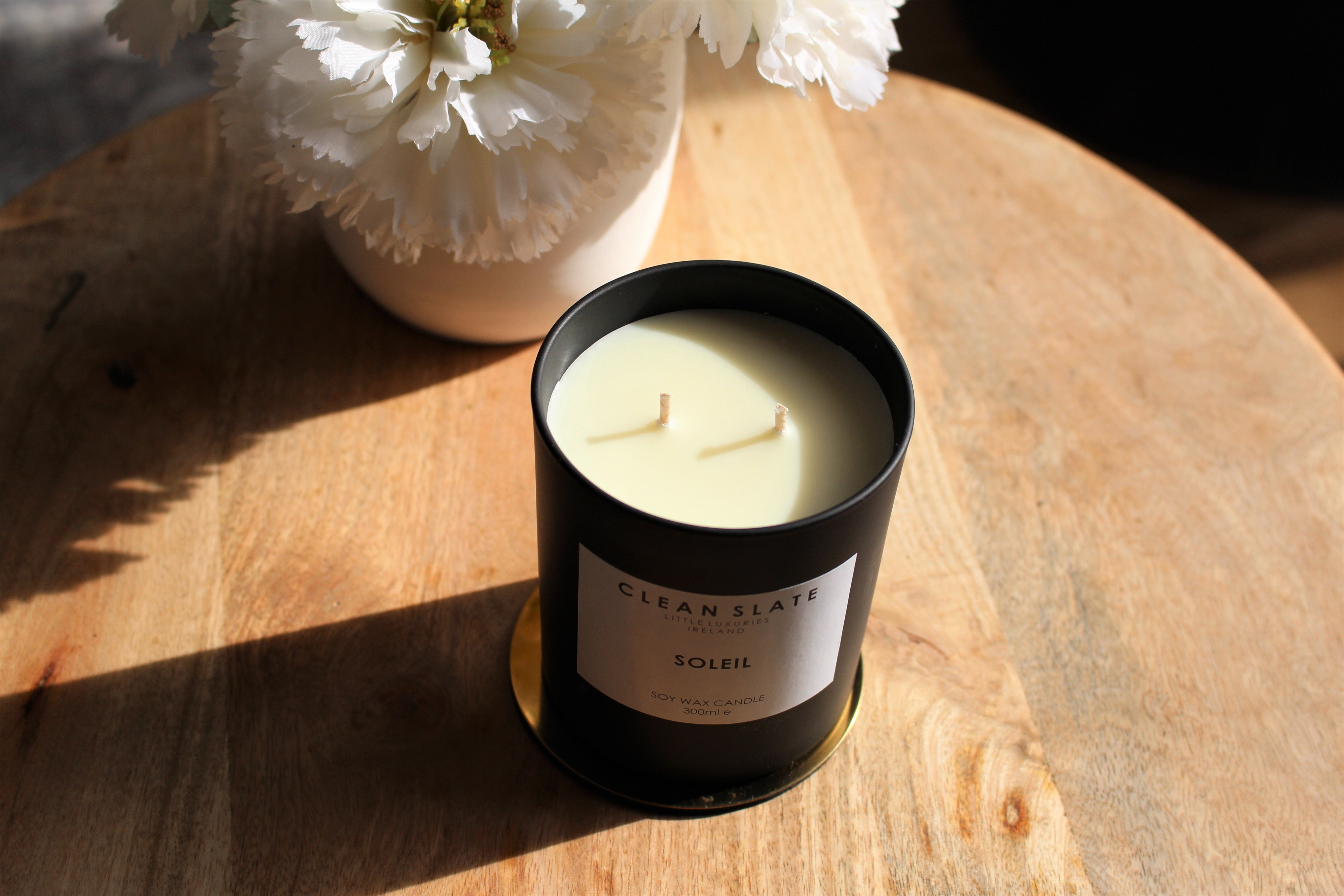 Soleil Noir Candle styled.
